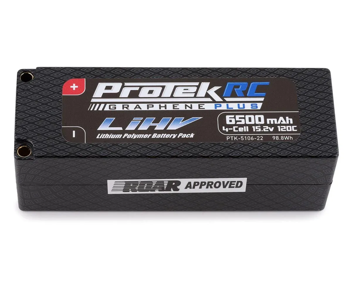 PTK-5106-22 ProTek RC 4S 120C Low IR Si-Graphene + HV LiPo Battery (15.2V/6500mAh) w/5mm Connector (ROAR Approved)