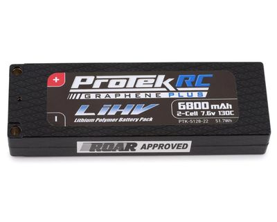 PTK-5128-22 ProTek RC 2S 130C Low IR Si-Graphene + HV LCG LiPo Battery (7.6V/6800mAh) w/5mm Connectors (ROAR Approved)