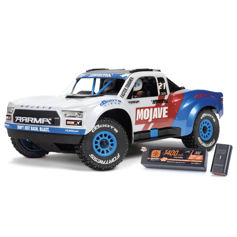 ARA2304ST2 MOJAVE GROM 4X4 223S BLX BRUSHLESS SMALL SCALE DESERT TRUCK RTR WITH DSC, BATTERY &amp; CHARGER, WHITE
