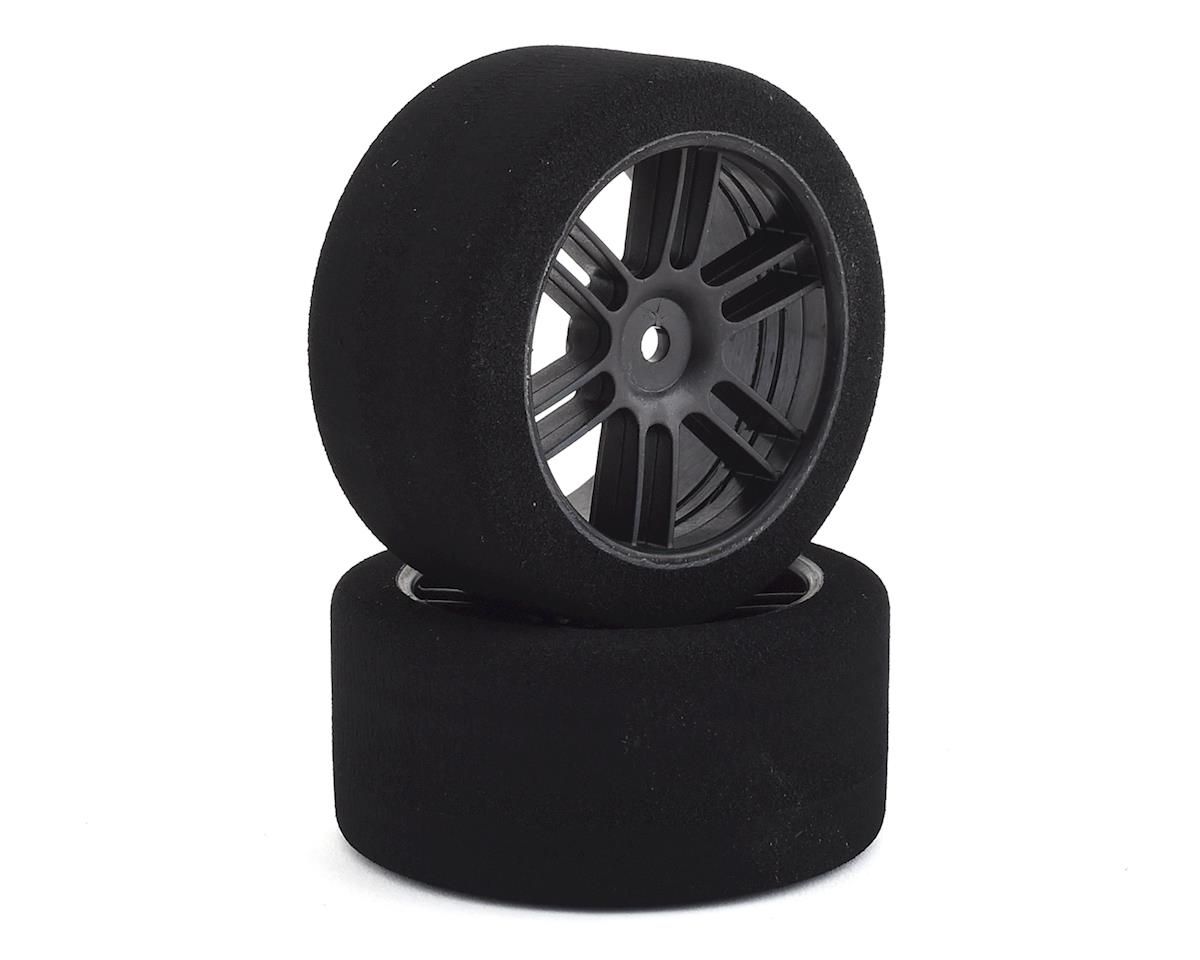 BXRF3035B 1/10 30mm Nitro Touring Foam Tires, Mounted, 35 Rear, Black Wheels (2) (BXRF3035B)