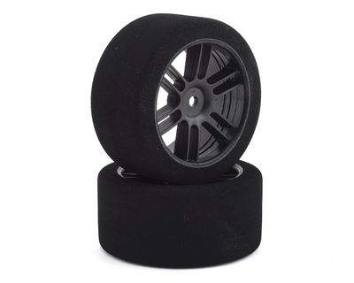 BXRF3035B 1/10 30mm Nitro Touring Foam Tires, Mounted, 35 Rear, Black Wheels (2) (BXRF3035B)