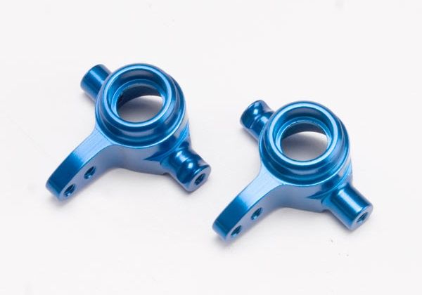 6837X - Steering blocks, 6061-T6 aluminum, left &amp; right (blue-anodized)