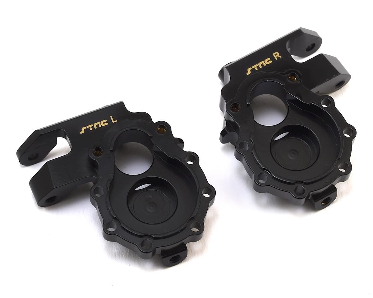 ST8252BR ST Racing Concepts Traxxas TRX-4 Brass Front Steering Knuckles (Black) (2)