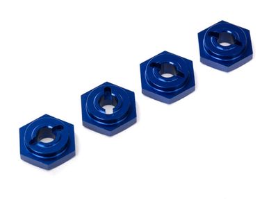 7154X ***1/16*** Wheel hubs, hex, aluminum (blue-anodized) (4)