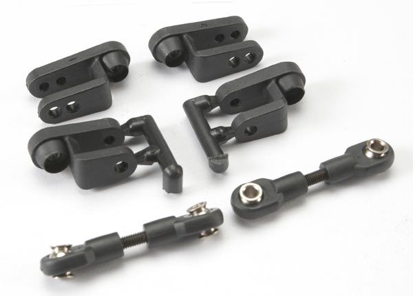 5345R - Servo horns, steering, long (2), short (2)/ linkage, steering (3x20mm turnbuckle) (2)/ rod ends (short) (4)/ hollow balls (4)