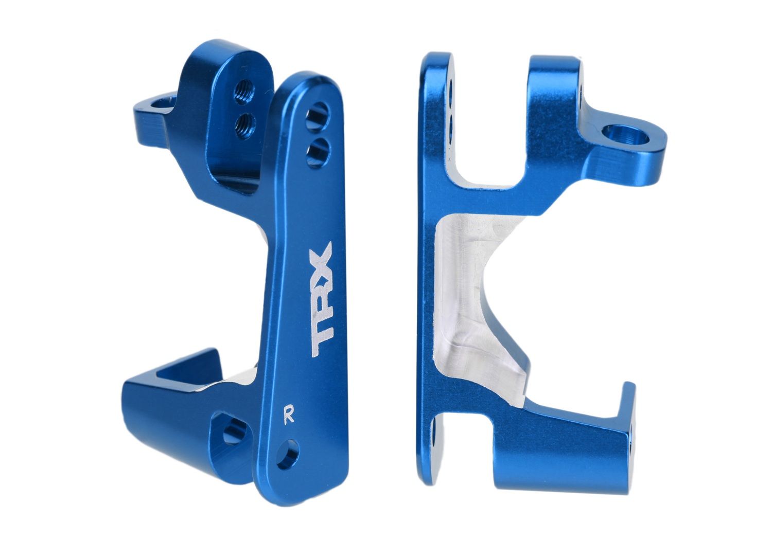 6832X - Caster blocks (c-hubs), 6061-T6 aluminum, left &amp; right (blue-anodized)