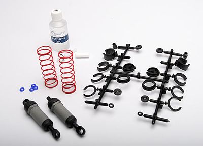 3760A Ultra Shocks (grey) (long) (complete w/ spring pre-load spacers &amp; springs) (2)