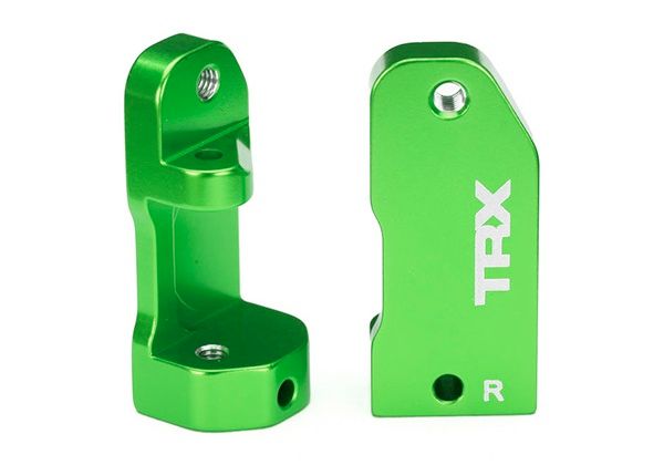 3632G - Caster blocks, 30-degree, green-anodized 6061-T6 aluminum (left &amp; right)/ suspension screw pin (2)