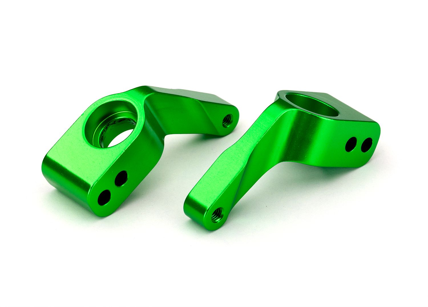 3652G - Stub axle carriers, Rustler/Stampede/Bandit (2), 6061-T6 aluminum (green-anodized)/ 5x11mm ball bearings (4)