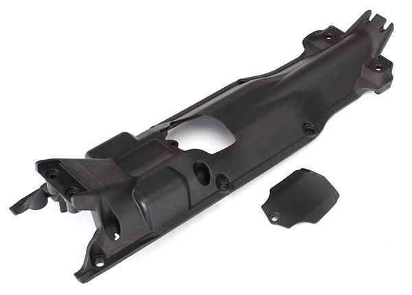 5637X - Skidplate, transmission, nylon (black)/ cover
