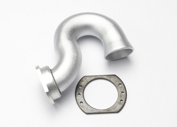 5340X Header, exhaust (tubular aluminum, silver-anodized)/ spring mount