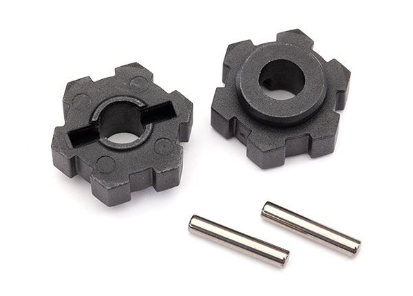 8956 Wheel hubs, hex (2)/ 2.5x12 pins (2)