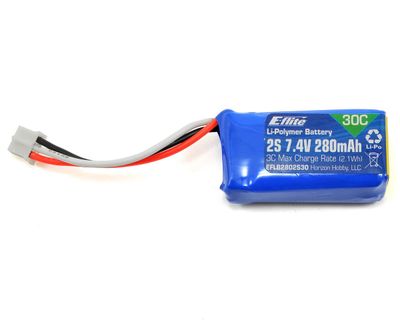 E-flite 280mAh 2S 7.4V 30C Li-Po Battery