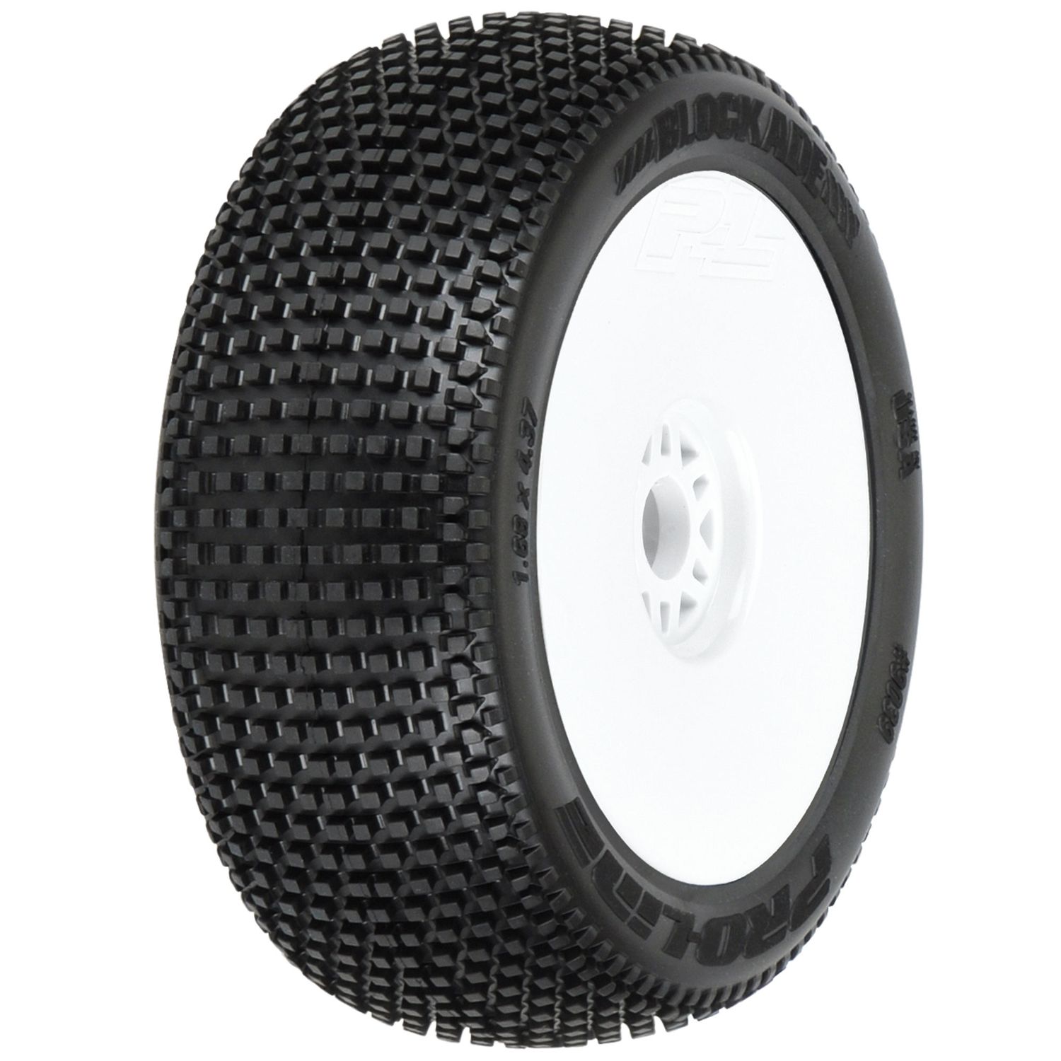 PRO9039233 9039-233 Pro-Line Blockade Pre-Mounted 1/8 Buggy Tires (2) (White) (S3)