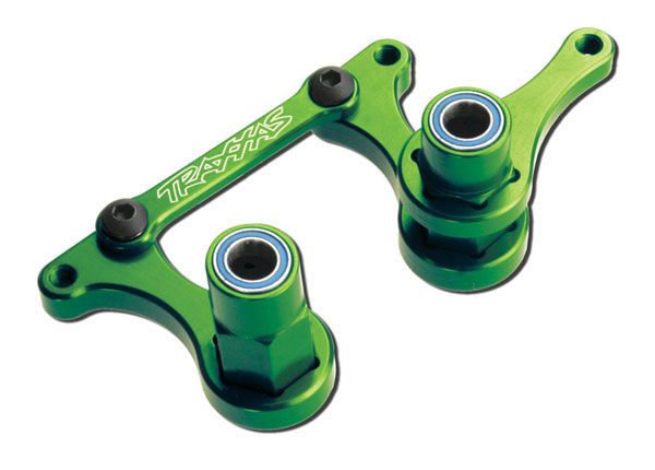 3743G Steering bellcranks, drag link (green-anodized 6061-T6 aluminum)/ 5x8mm ball bearings (4)/ hardware (assembled)