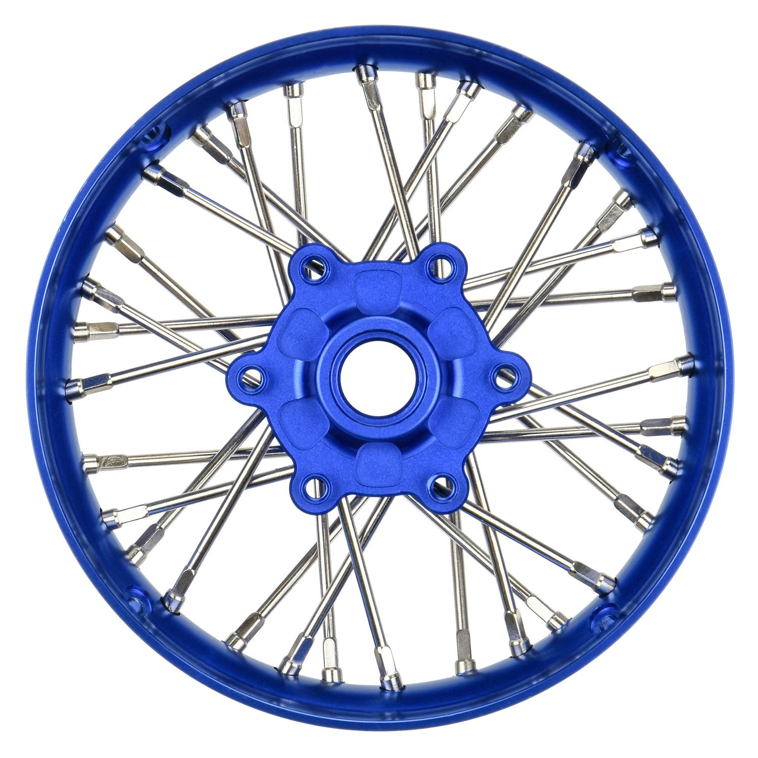 PRO284700T1 Pro-Spec Aluminum V2 Bead Front Wheel Assembled, Blue for Losi Promoto-SM
