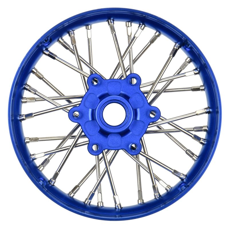 PRO284700T1 Pro-Spec Aluminum V2 Bead Front Wheel Assembled, Blue for Losi Promoto-SM
