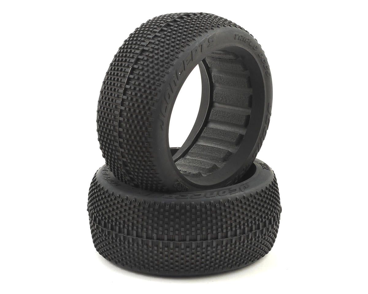 3132-R2 JConcepts Triple Dees 1/8th Buggy Tires (2) (Red2 - Long Wear)