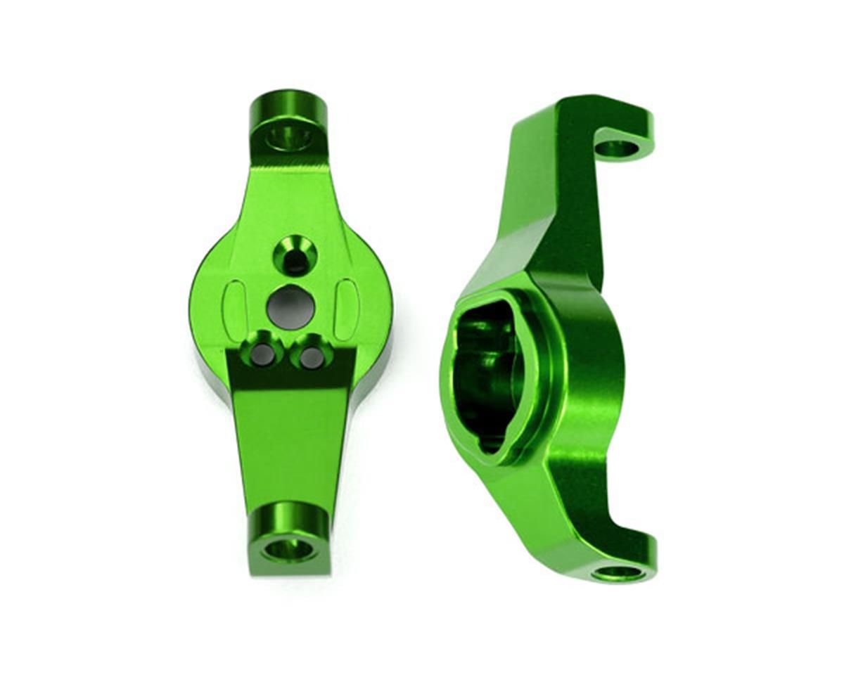 8232G Caster blocks, 6061-T6 aluminum (green-anodized), left and right
