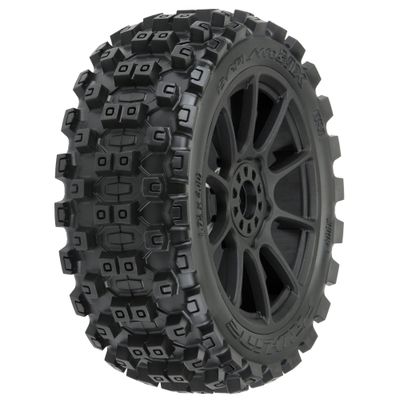 PRO906721 9067-21 Badlands MX M2 1/8 MTD Mach 10 Black Wheels F/R