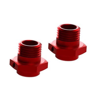 ARRMA Wheel Hex Aluminum 17mm (16.5mm Thick) Red (2)