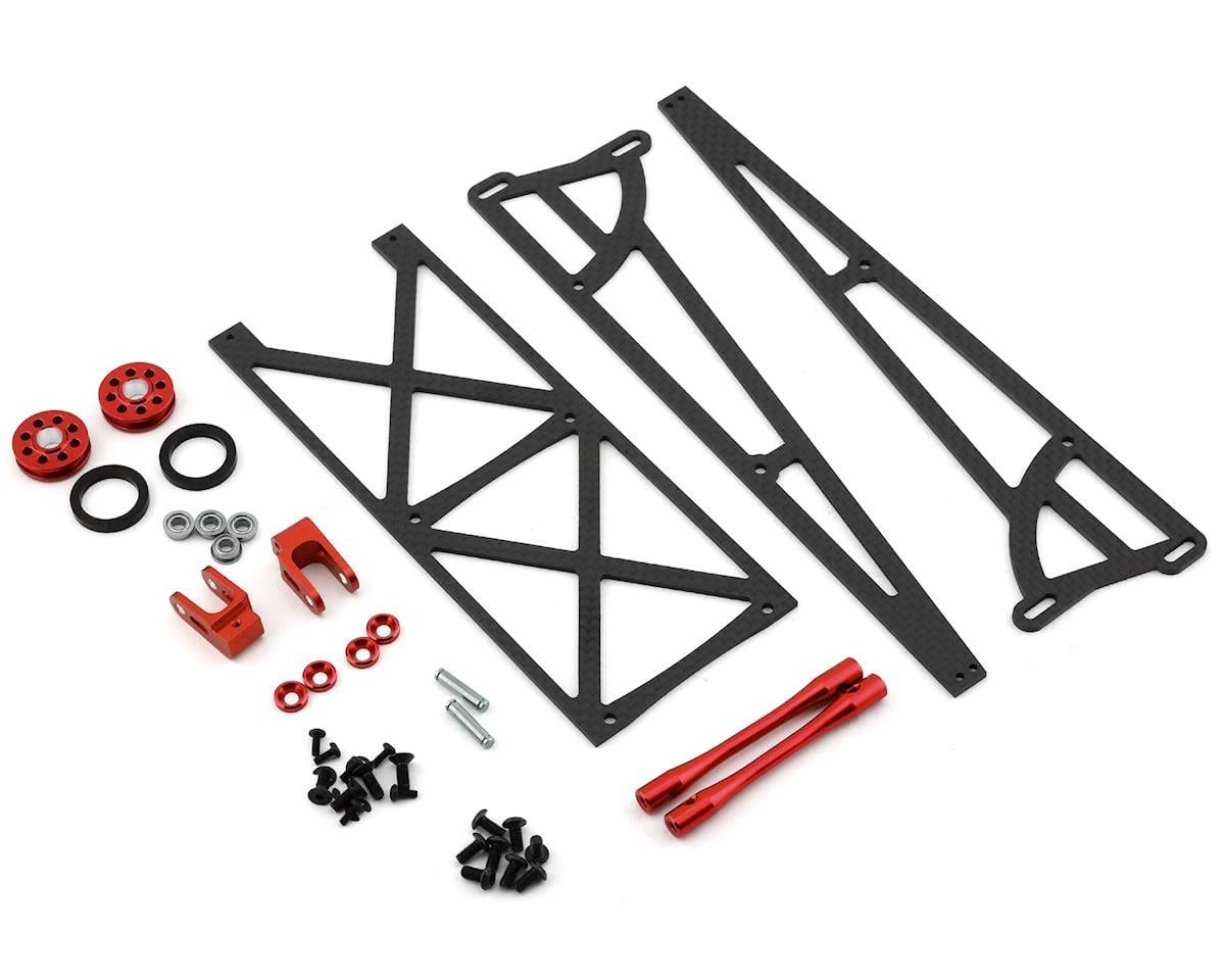 DRC-355-0001 DragRace Concepts Slider Wheelie Bar w/O-Ring Wheels (Red)