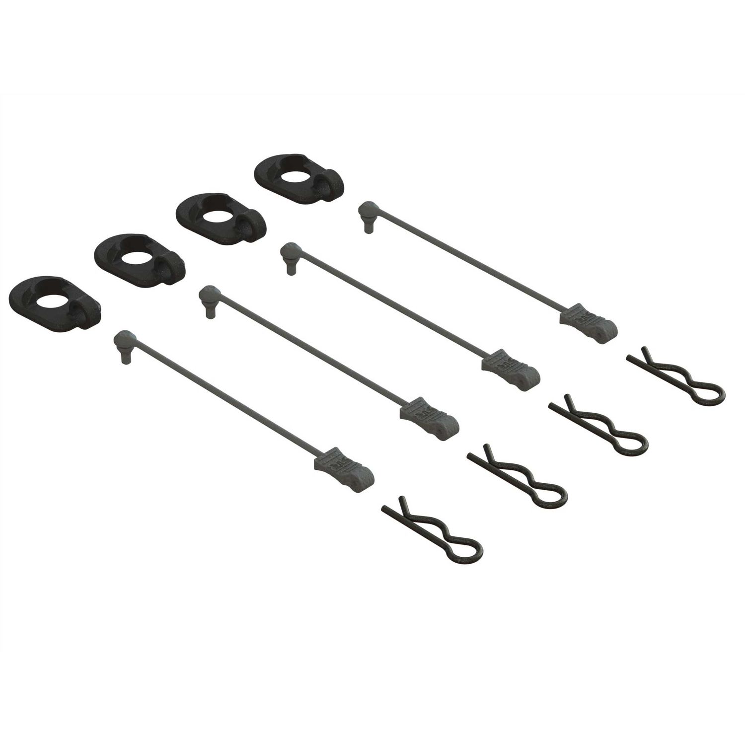 ARRMA Body Clip Retainers, Black (4): 1/5 Scale