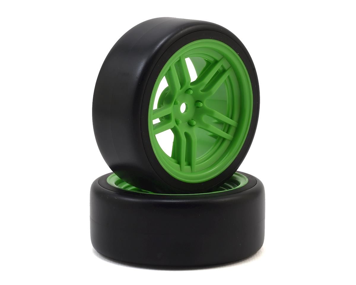 8376G Tires and wheels, assembled, glued (split-spoke green wheels, 1.9' Drift tires) (front)