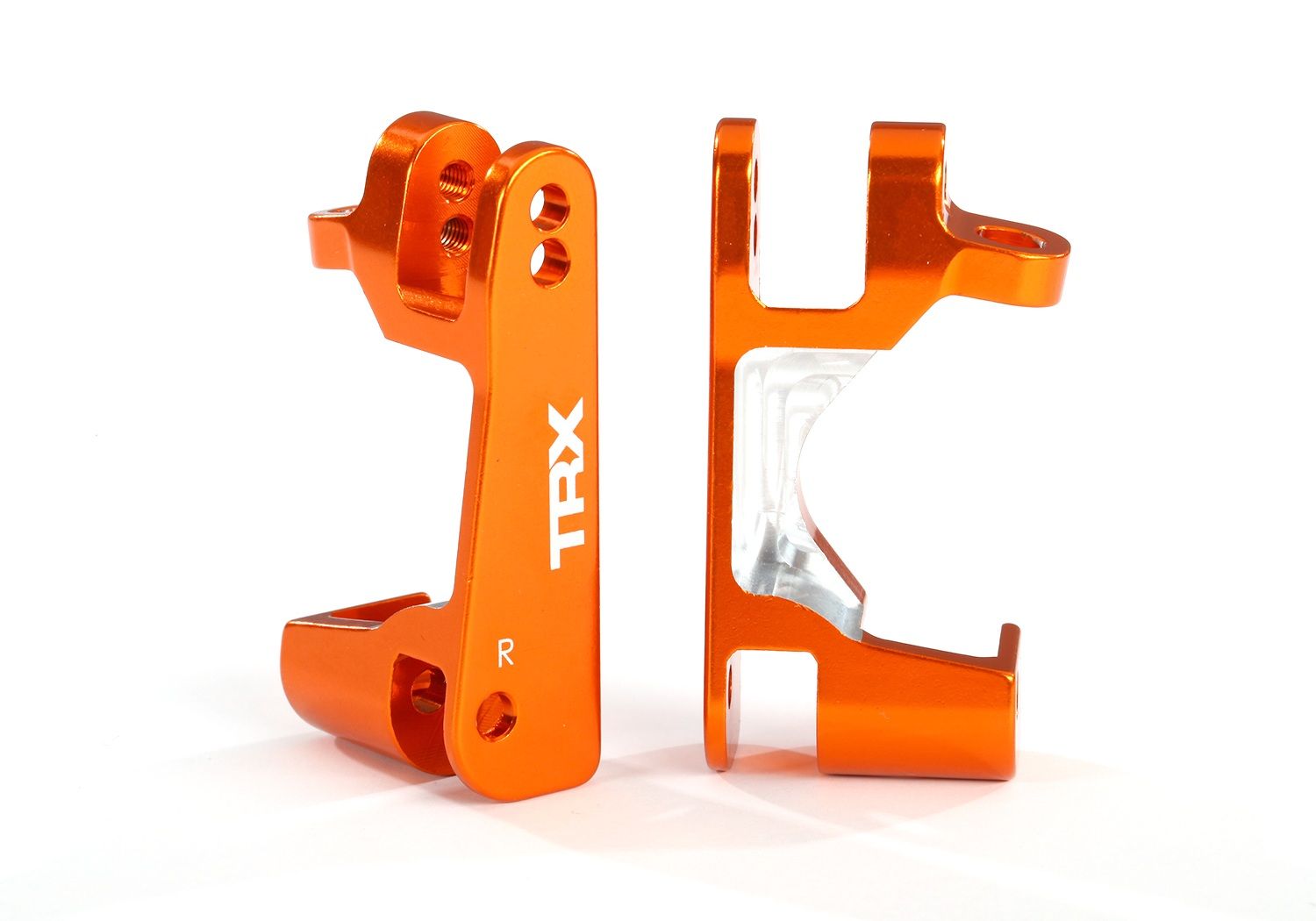 6832A Caster blocks (c-hubs), 6061-T6 aluminum (orange-anodized), left &amp; right