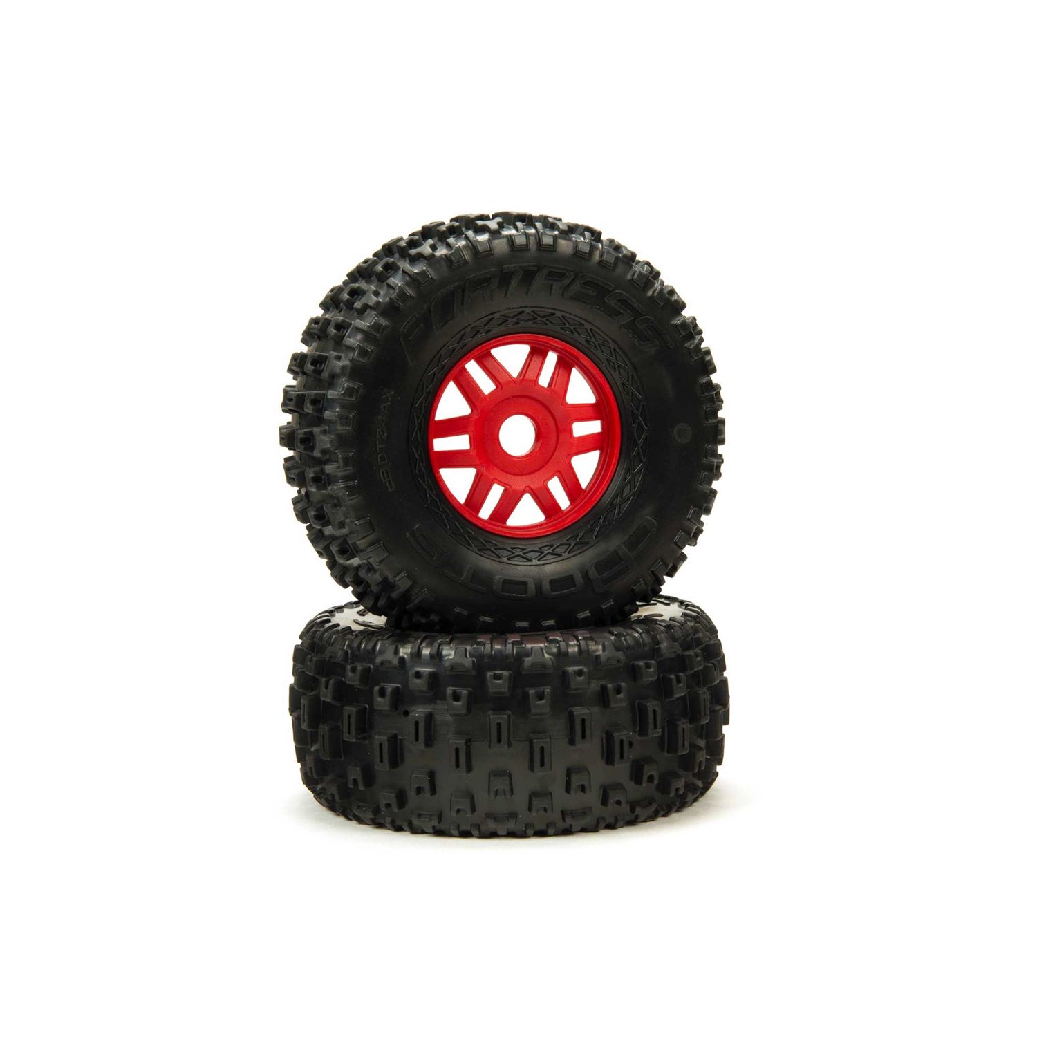 ARRMA 1/7 dBoots Fortress Front/Rear 2.4/3.3 Pre-Mounted Tires, 17mm Hex, Red (2)