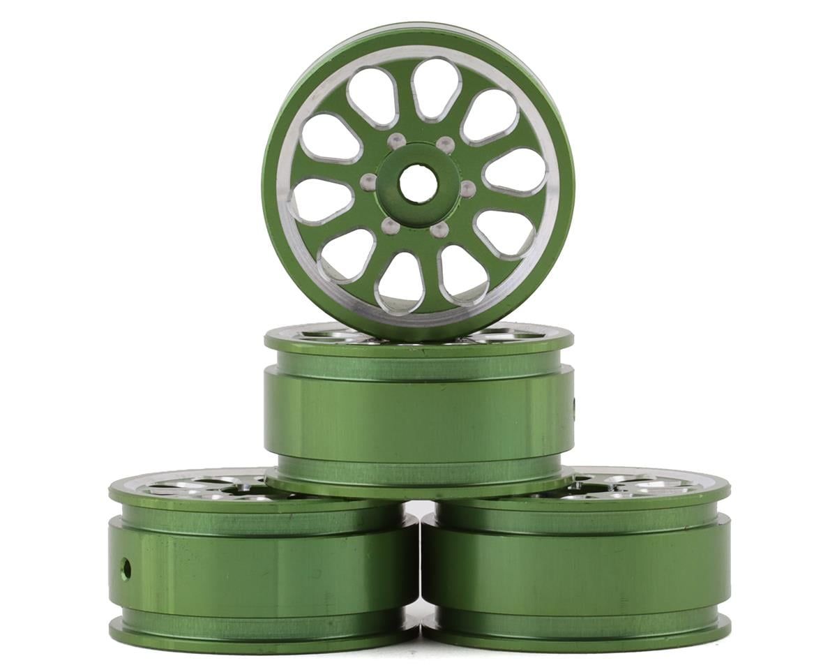 SAMSCX24-6069-GN Samix SCX24 Aluminum 1.0" Wheel Set (Green) (4)