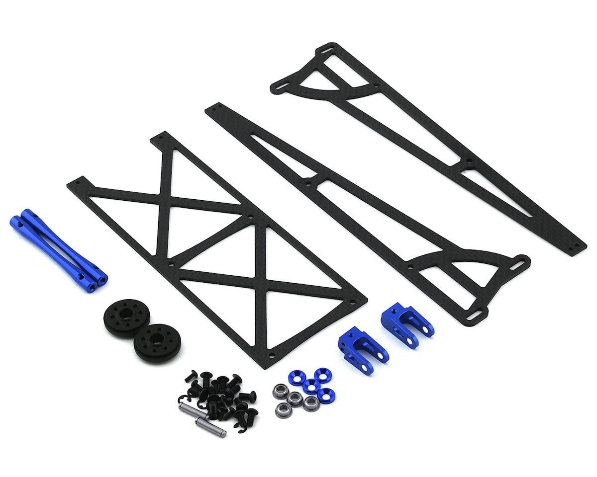 DRC-355.1-0002 DragRace Concepts Slider Wheelie Bar w/Plastic Wheels (Blue)