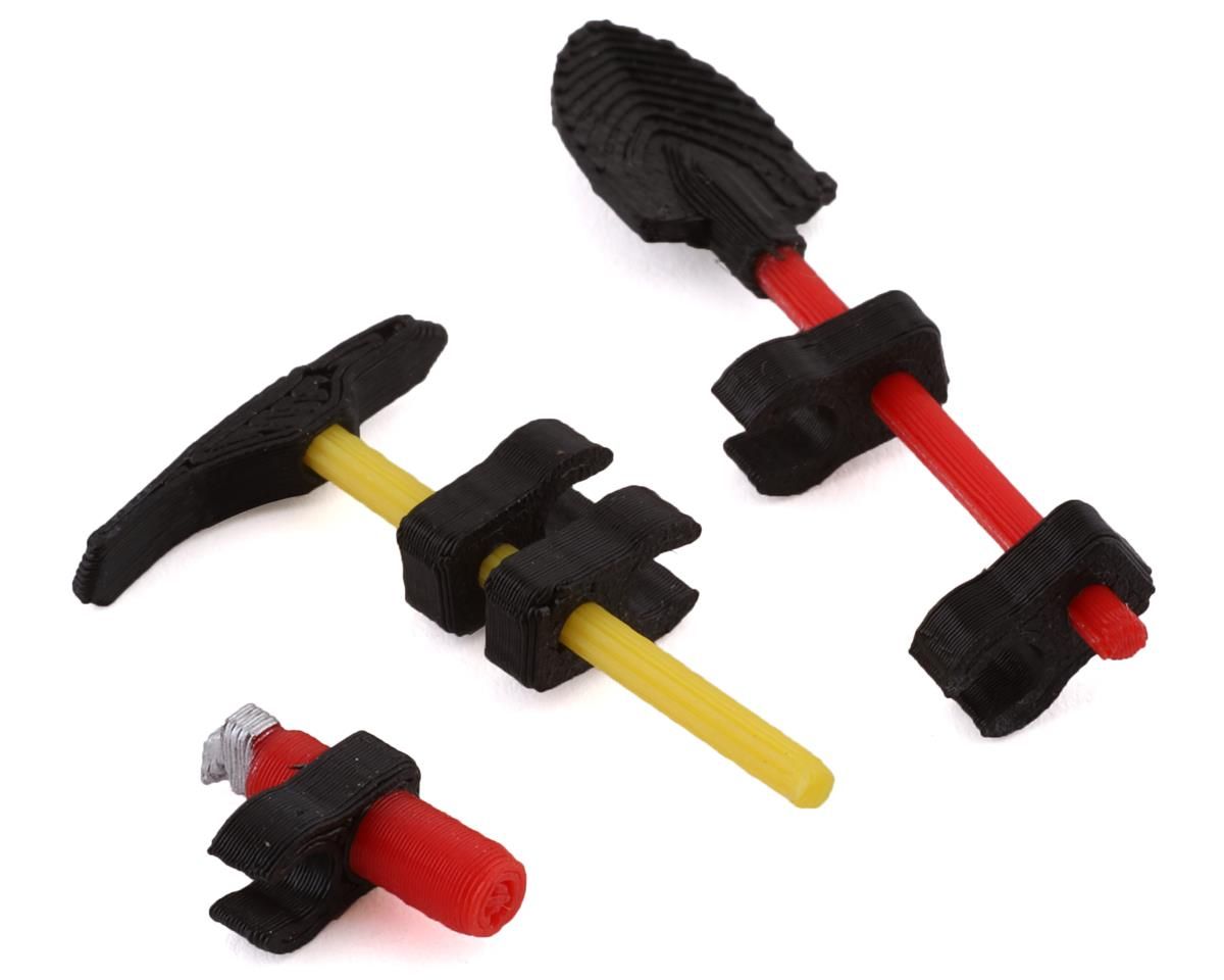 SBCS24P Scale By Chris SCX24 Deadbolt 1/24 Scale Combo Pack 11 w/Clamping Shovel, Pick, Extinguisher