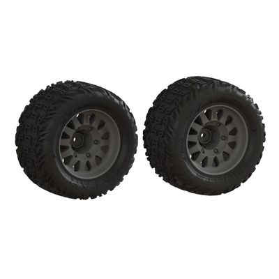 ARA-1553 ARA550091 1/10 dBoots Katar MT Pre-Mounted Tire 14mm Hex (2) *disc* ARRMA dBoots 'Katar' Tire Set Glued (2)