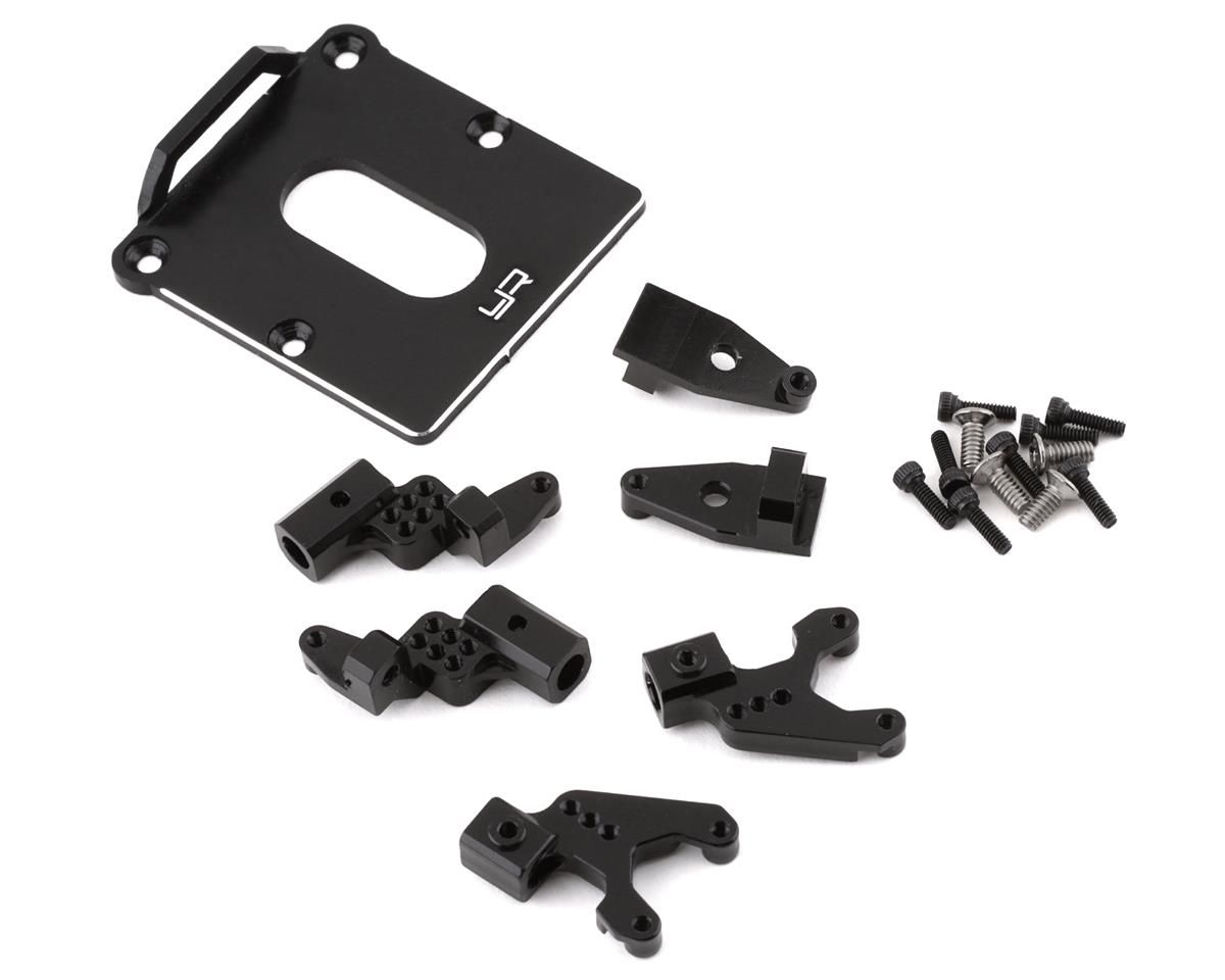AXSC-049 Yeah Racing Axial SCX24 Front &amp; Rear Adjustable Shock Mounts w/ESC Plate (Black)
