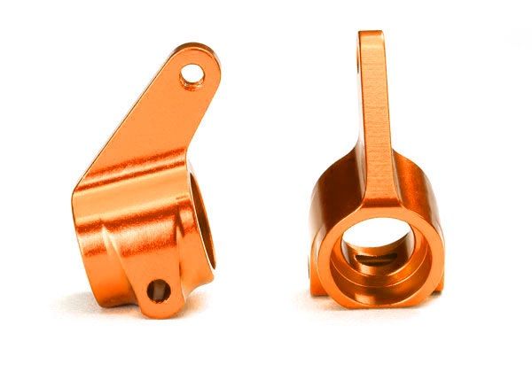 3636T - Steering blocks, Rustler®/Stampede®/Bandit (2), 6061-T6 aluminum (orange-anodized)