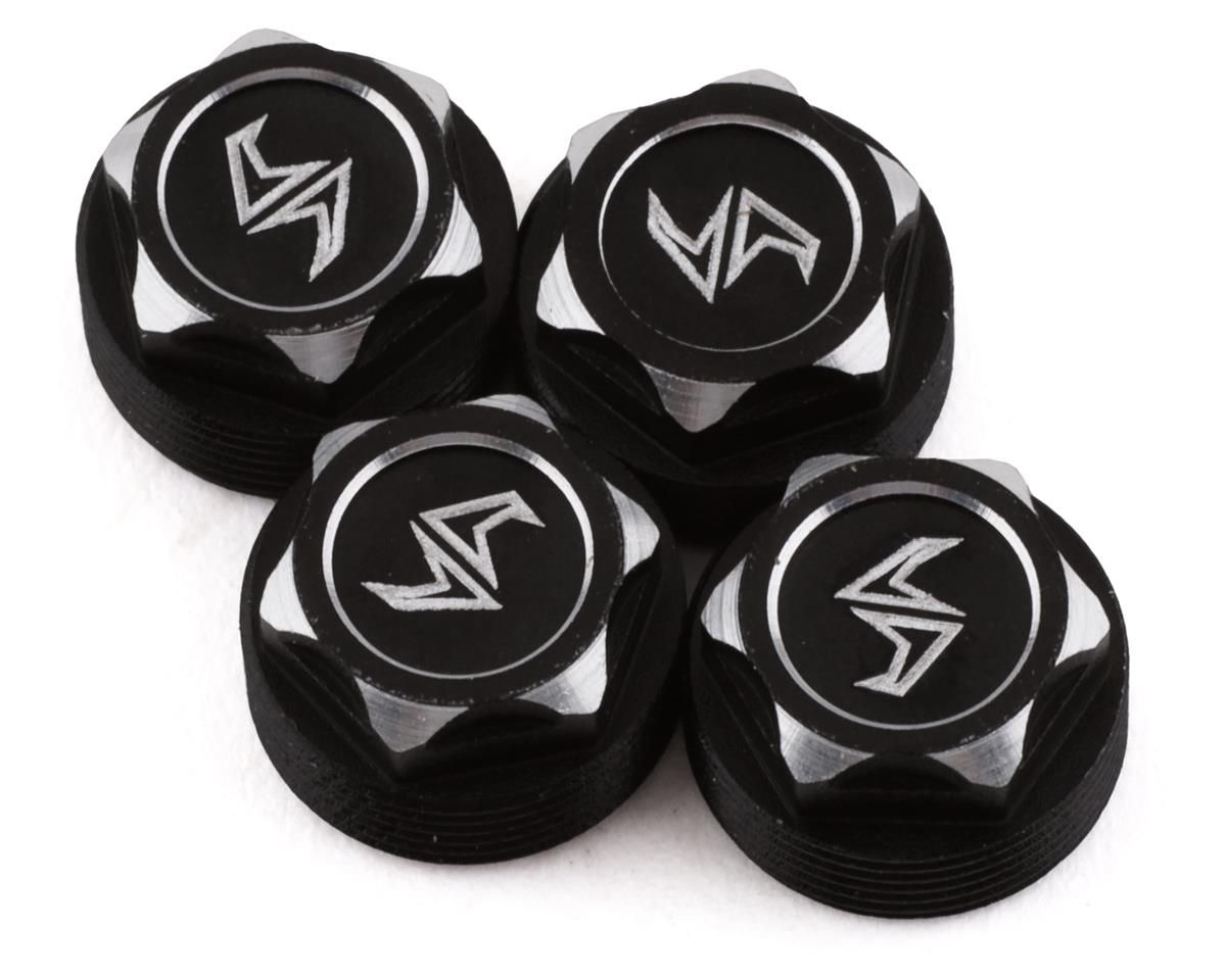 SAMSCX24-6669LH SCX24 ALUMINUM SCALE WHEEL HUB BLACK (4)