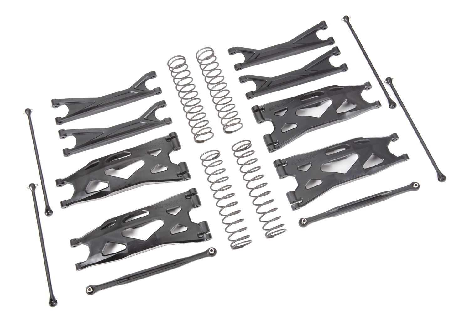 7895 - Suspension kit, X-Maxx® WideMaxx®, black (includes front &amp; rear suspension arms, front toe links, driveshafts, shock springs)