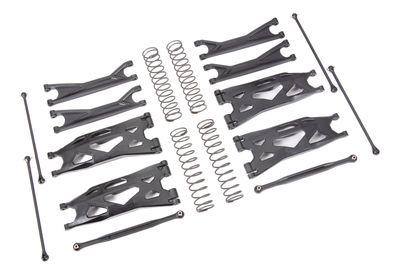 7895 - Suspension kit, X-Maxx® WideMaxx®, black (includes front &amp; rear suspension arms, front toe links, driveshafts, shock springs)
