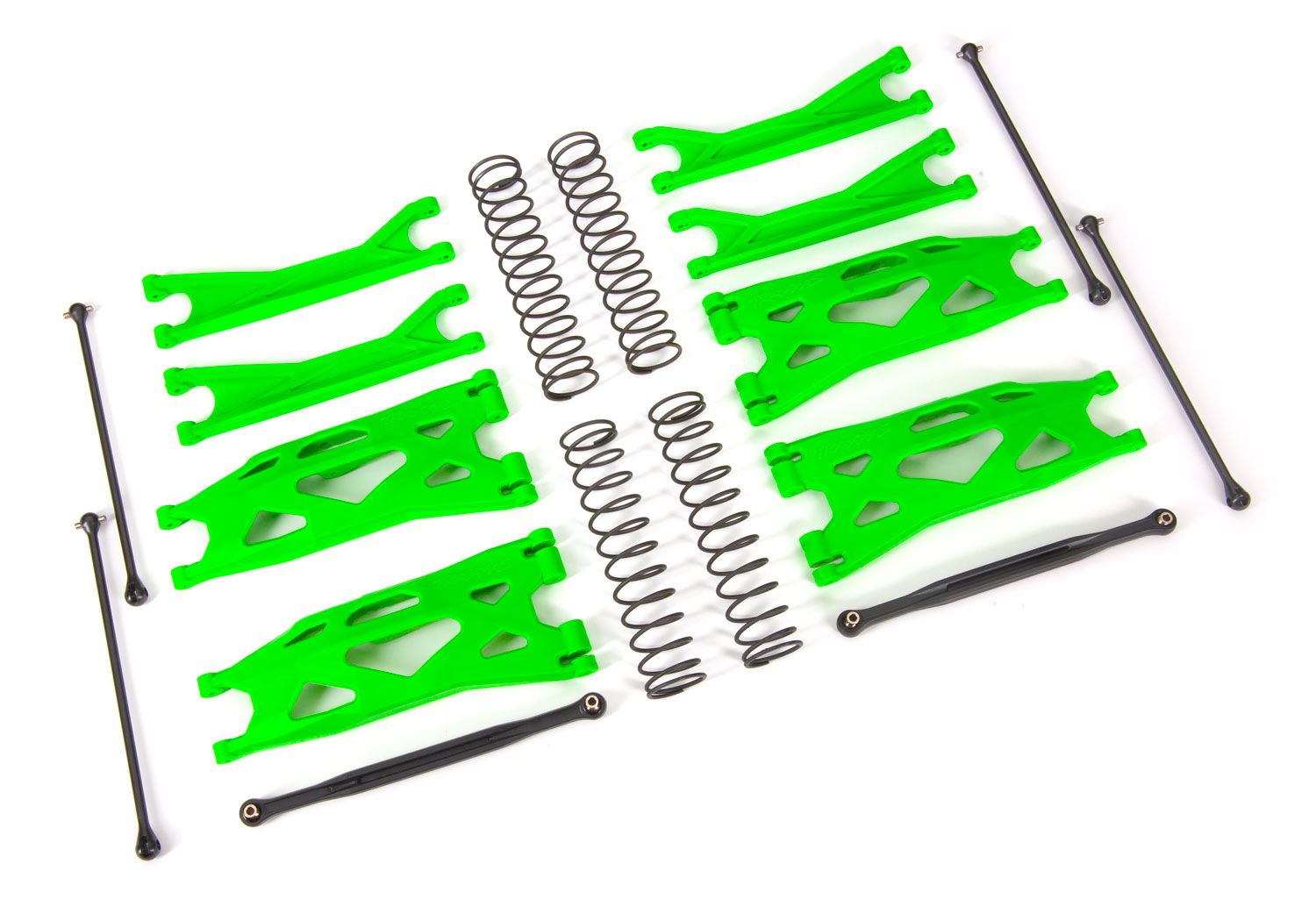 7895G - Suspension kit, X-Maxx® WideMaxx®, green (includes front &amp; rear suspension arms, front toe links, driveshafts, shock springs)