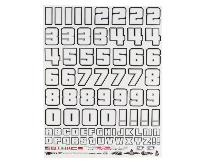 FBR1DECLIB457 Firebrand RC Numb3Rs 2 Liberty Decal Set (White w/Black Outlines)