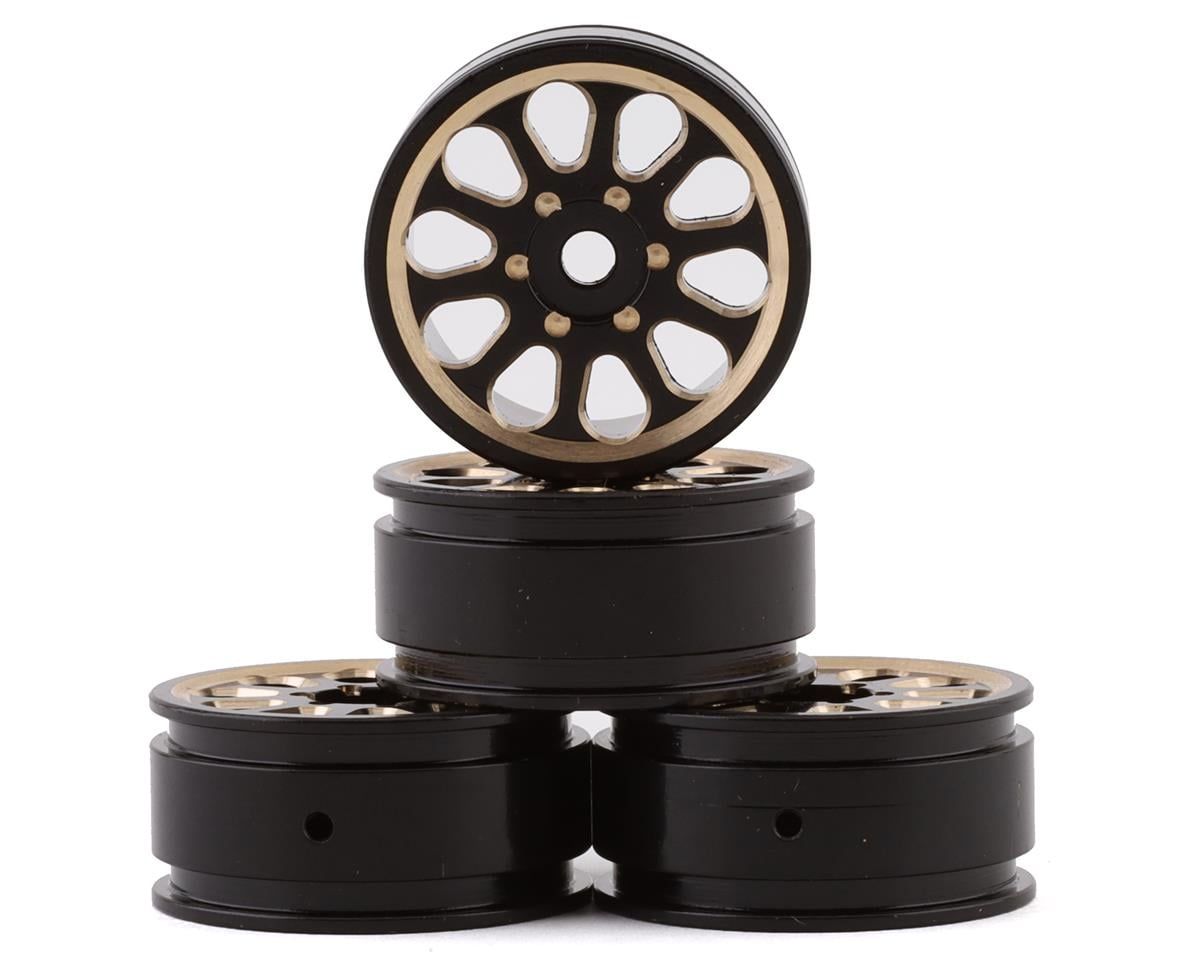SAMSCX24-4069 Samix SCX24 Brass 1.0" Wheel Set (Black) (4)