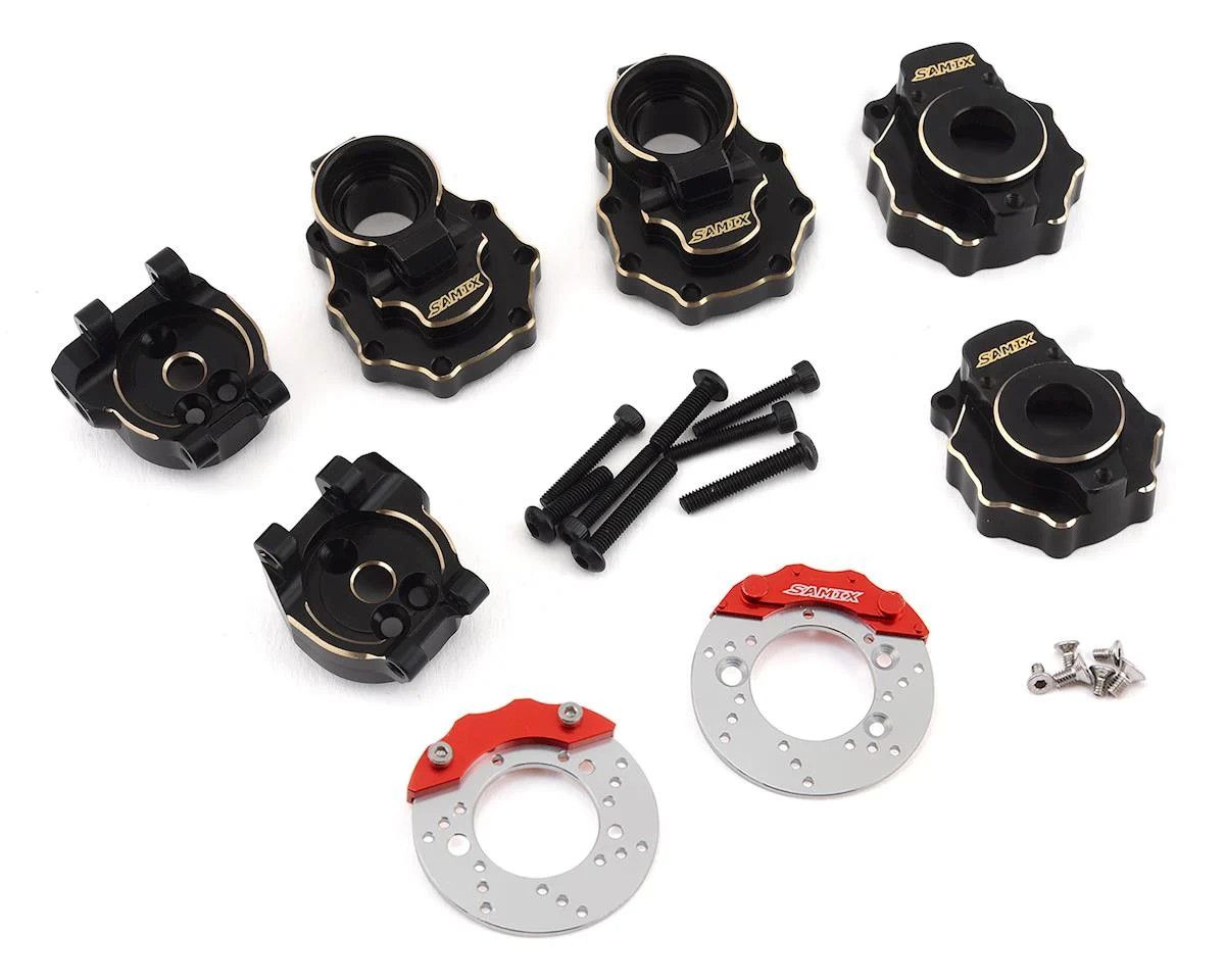SAMTRX4-4464-C4 Samix TRX-4 Brass Rear Portal Drive Housing, Knuckle Cover &amp; Hub Carrier Set