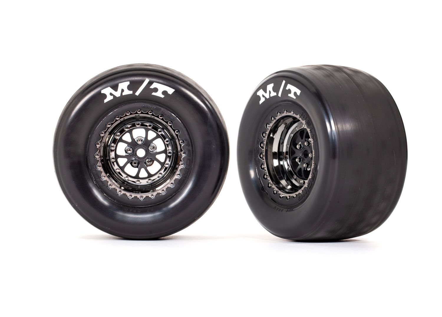 9475X - Tires &amp; wheels, assembled, glued (Weld black chrome wheels, tires, foam inserts) (rear) (2)