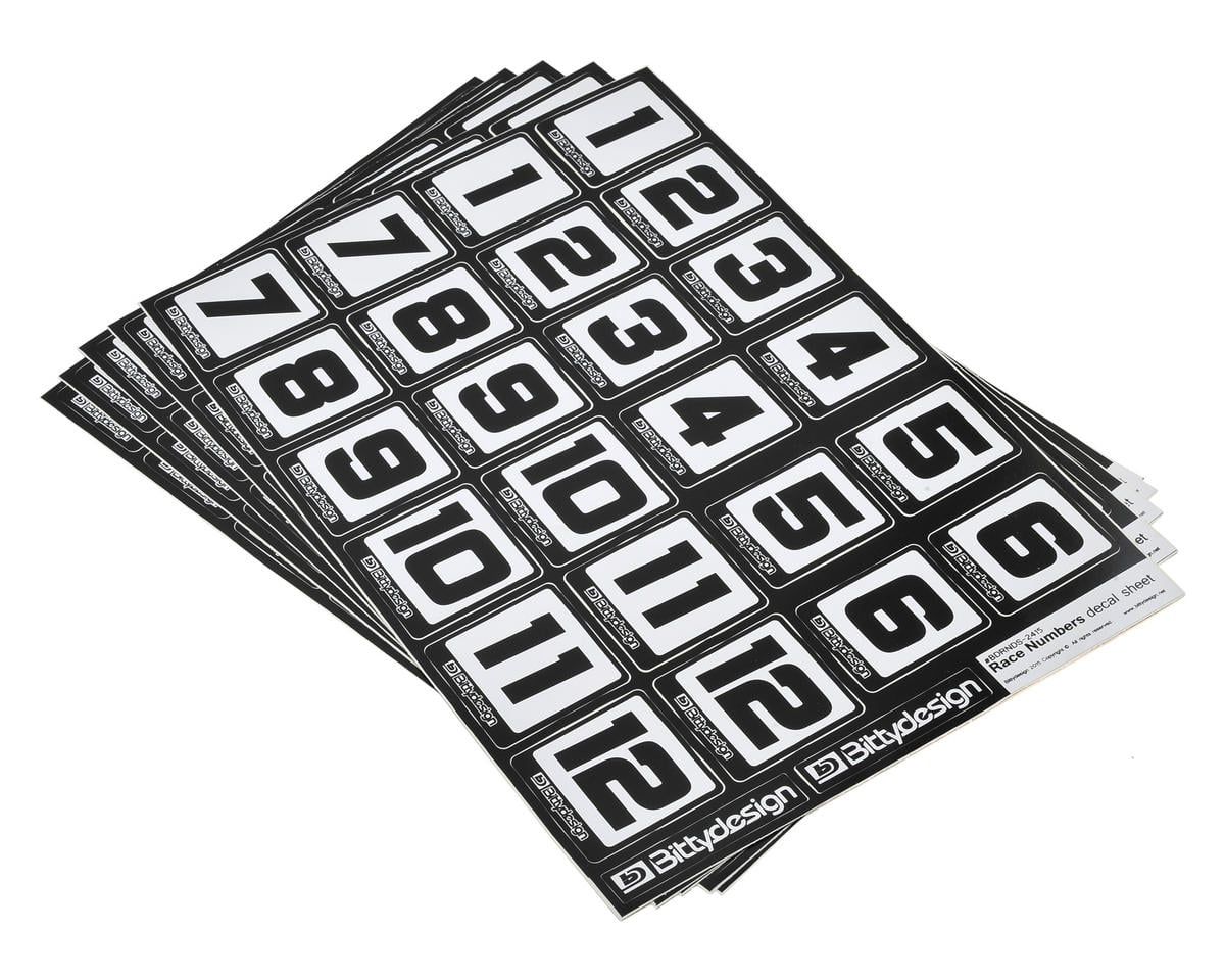 BDYRNDS-2415-MP Bittydesign Race Number Decal Sheet (Medium Pack - 5 Sheet)