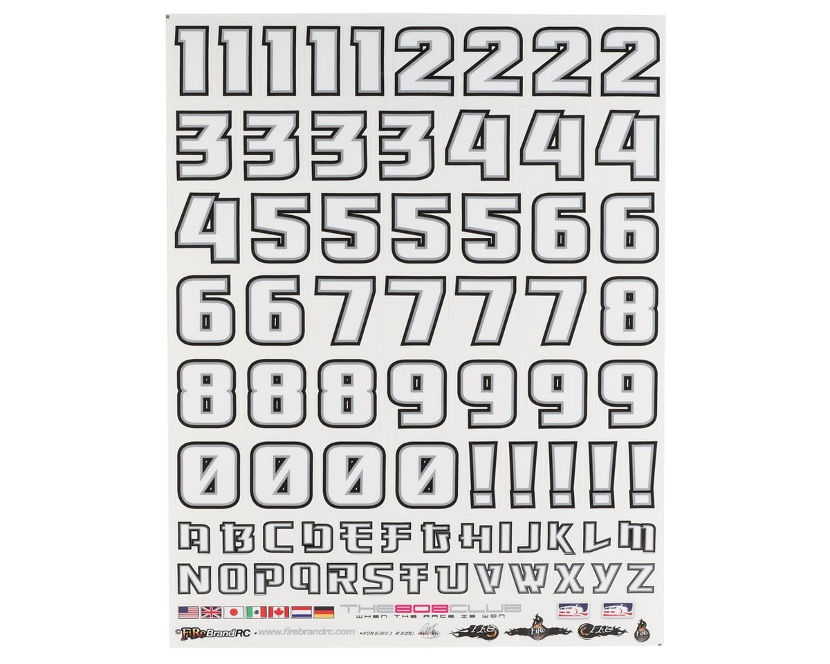 FBR1DECROC818 Firebrand RC Numb3Rs 3 Rocket Decal Set (White w/Black Outlines)