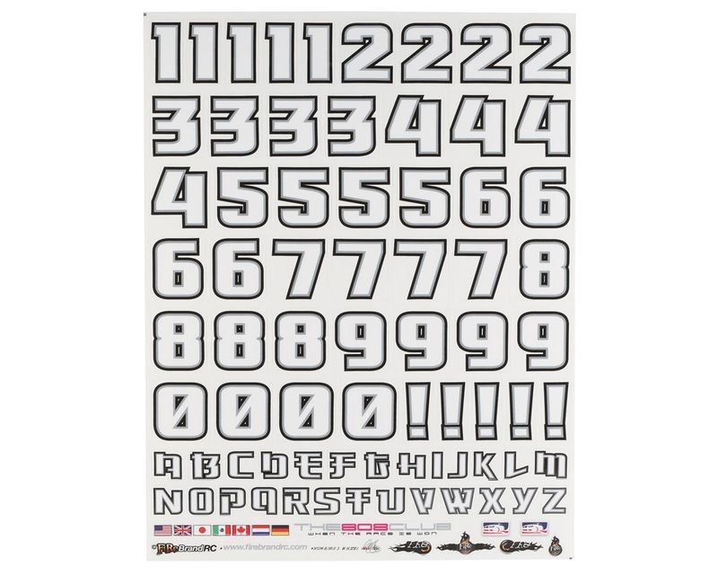 FBR1DECROC818 Firebrand RC Numb3Rs 3 Rocket Decal Set (White w/Black Outlines)