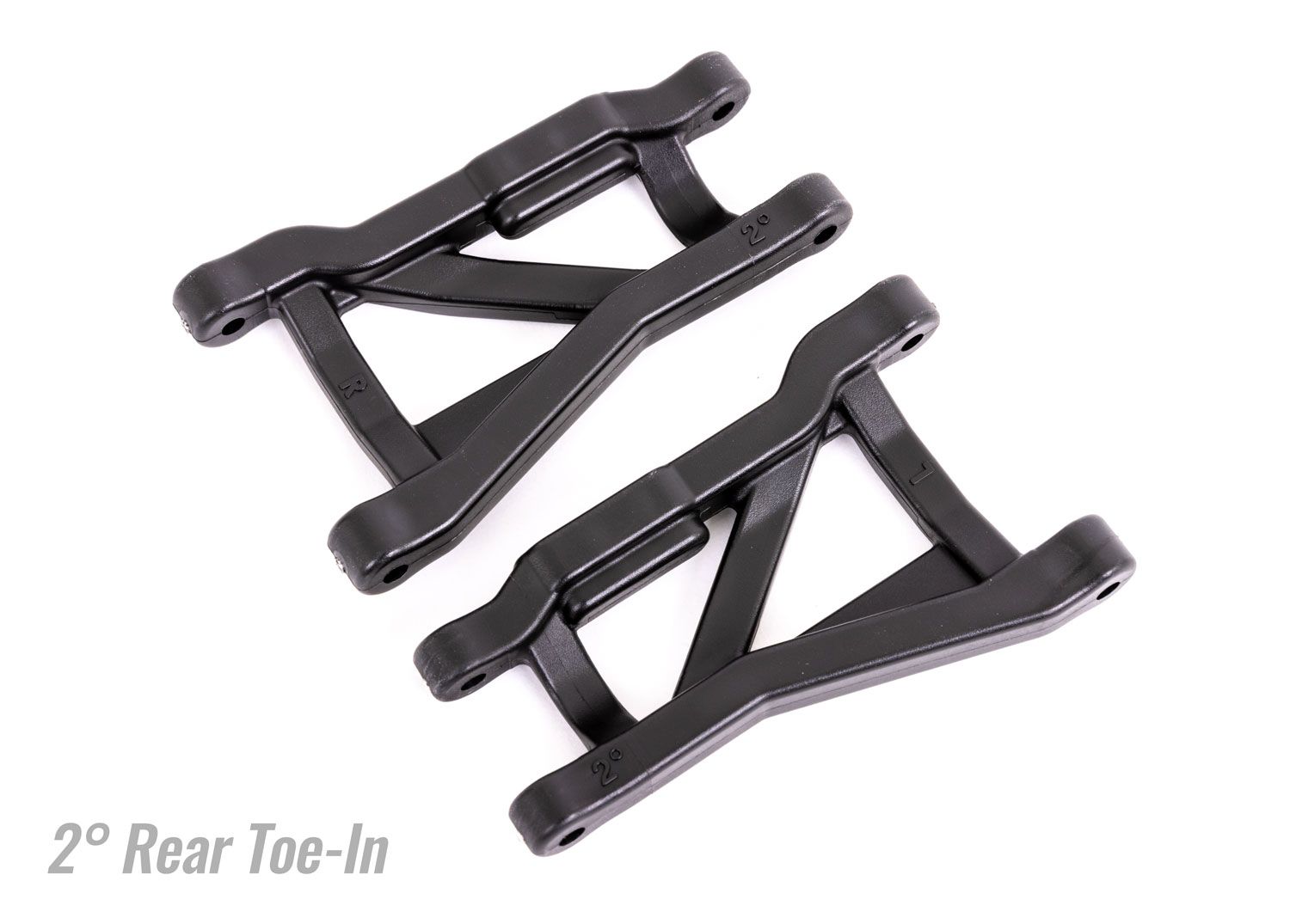 9432 - Suspension arms, black, rear (left &amp; right), heavy duty, 2° toe angle (2)