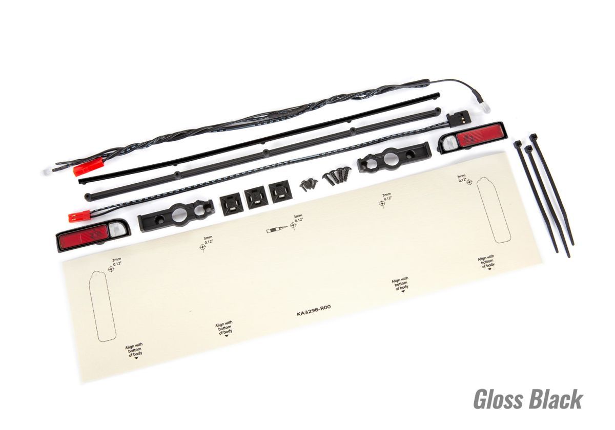 Traxxas 9497 Red LED Tail Light Kit Black Trim Drag Slash Chevrolet C10 9411