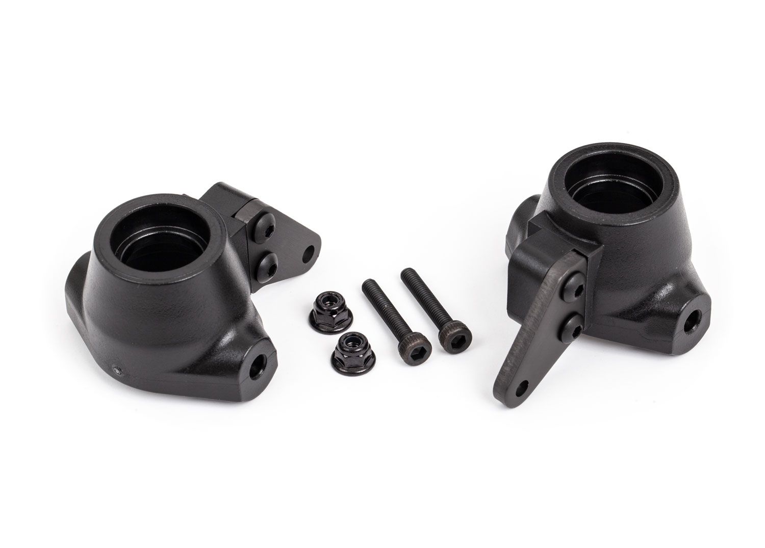9637A - STEERING BLOCKS, LEFT &amp; RIGHT/ STEERING BLOCK ARMS (ALUMINUM, DARK TITANIUM-ANODIZED) (2)/ 3X18MM CS (2)/ M3X0.5MM NL (2